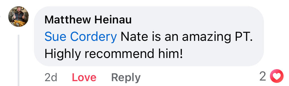 Martin Personal Training Feedback Tadley